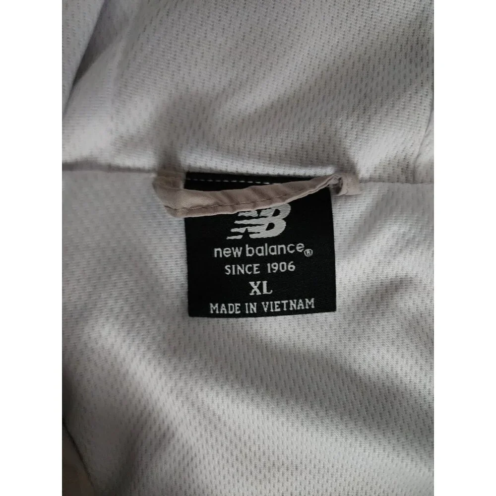 New Balance Men's Gray Full Zip‎ Front Hooded Windbreaker Jacket Size XL
